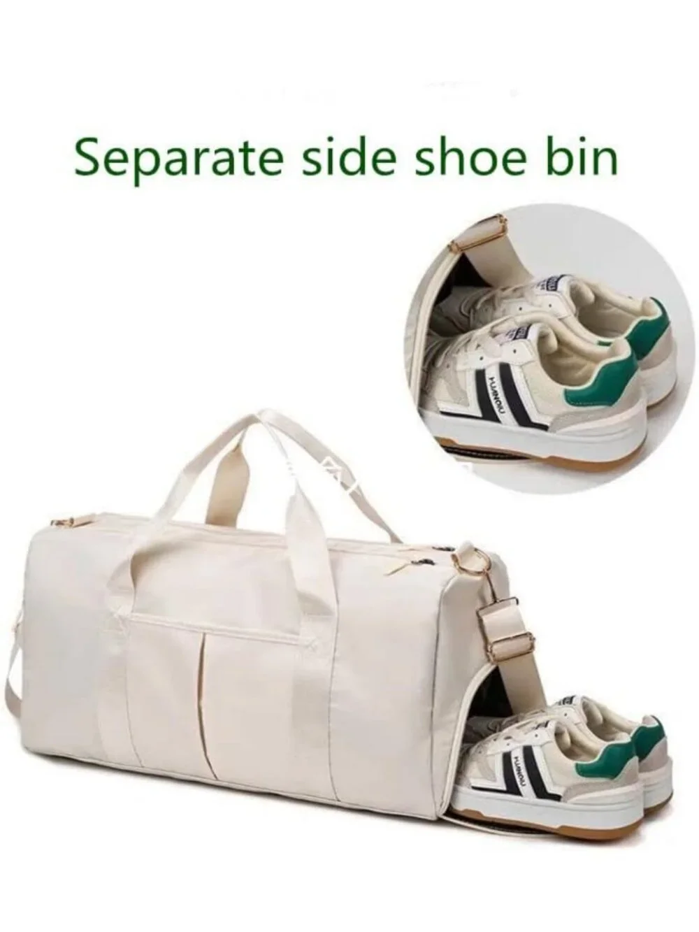 Unisex Travel Tote Bag with Shoe Compartment | Gym, Weekend, Overnight Duffel